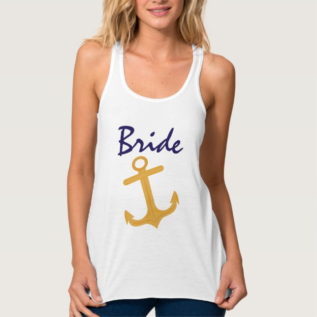 Nautical Anchor Bride Wedding Tank Top (Vorderseite)