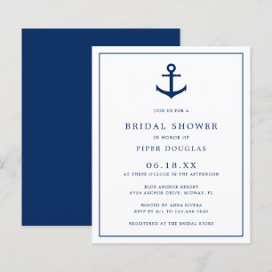 Nautical Anchor Budget Bridal Dusche Einladung