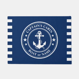 Nautical Anchor Captain Cabin Boat Name Marine Mar Fußmatte