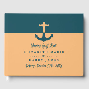 Nautical Anchor - Coral Blue - Beach Wedding Gästebuch
