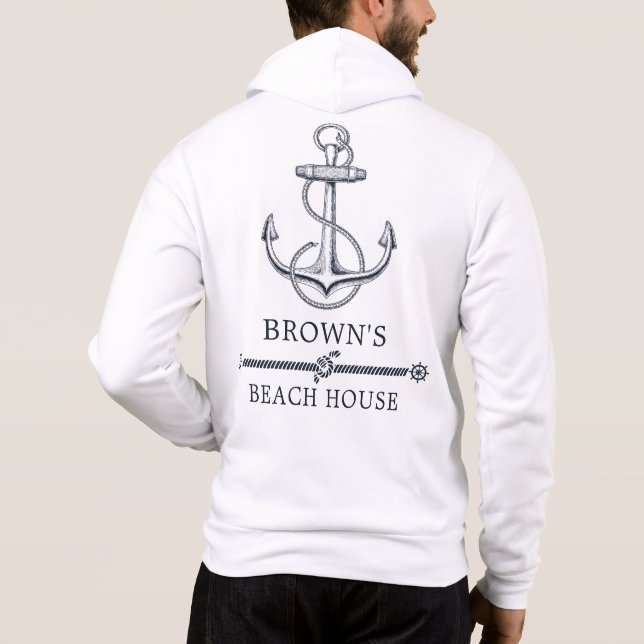 Nautical Anchor Family Beach Lake House Hoodie (Rückseite)