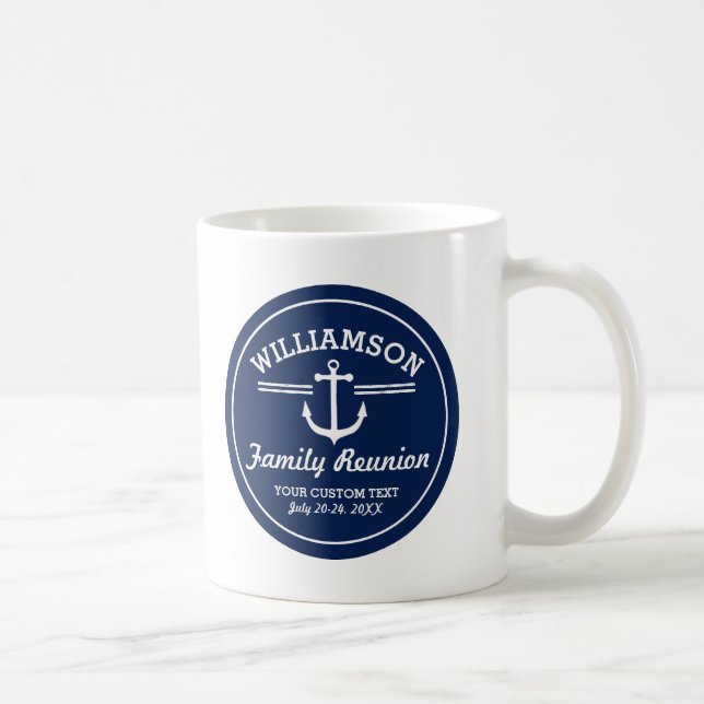 Nautical Anchor Family Reunion Trip Cruise Beach Kaffeetasse (Rechts)