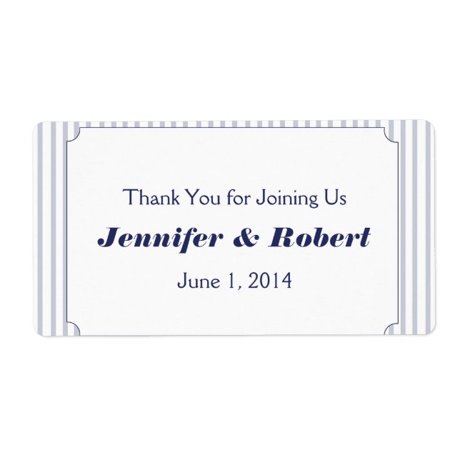 Nautical Anchor Gray Wedding Water Flasche Label (Vorne)