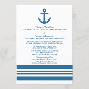 Nautical Anchor Hochzeitsempfang Einladung
