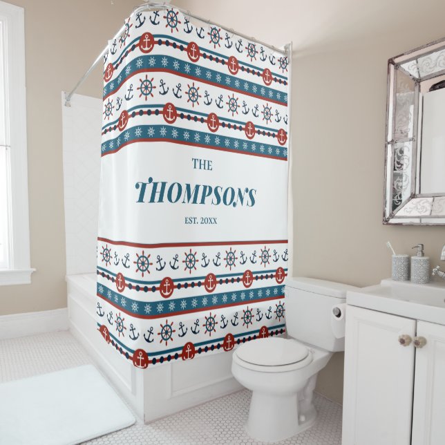 Nautical Anchor Hochzeitstil - Geschenkidee Duschvorhang (Beispiel)