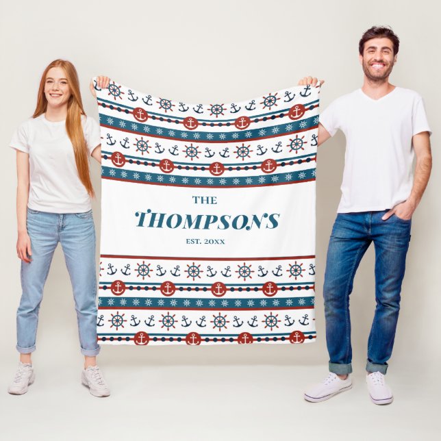 Nautical Anchor Hochzeitstil - Geschenkidee Fleecedecke (Beispiel)
