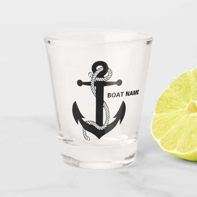 Nautical Anchor Kapitän Name Shot Gl Shot Glas hin (Vorderseite)