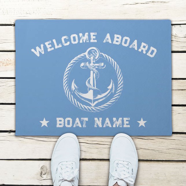 Nautical Anchor Light Blue Begrüßungsboot Fußmatte (Von Creator hochgeladen)