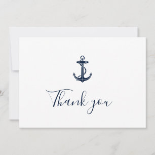 Nautical Anchor Moderne Bootsbezeichnung Hochzeit Dankeskarte