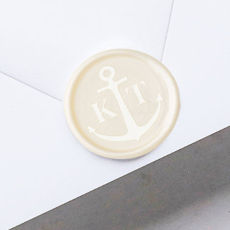 Nautical Anchor Monogram Beach Wedding easy Wachssiegel Selbstklebend