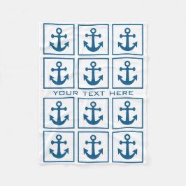 Nautical Anchor Muster Vliesdecke Fleecedecke