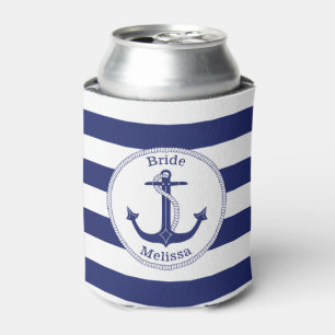 Nautical Anchor Navy Blue Bridge Junggeselinnen-Ab Dosenkühler