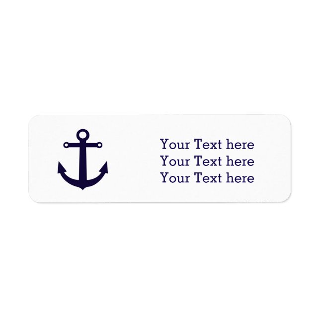 Nautical Anchor Navy Blue Classic Address Labels (Vorne)