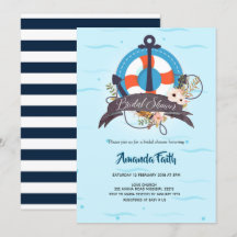 Nautical Anchor Navy Blue Floral Baby Shooter
