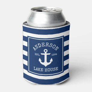 Nautical Anchor Navy Blue Lake House gestrichen Dosenkühler