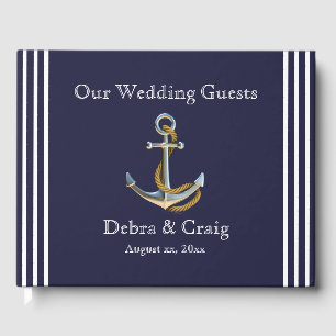 Nautical Anchor Navy Wedding Guestbook Gästebuch