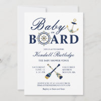 Nautical Anchor Oars Baby on board Boy Baby Dusche