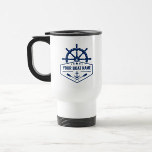 Nautical Anchor Oars & Helm mit Ihrem Bootnamen Reisebecher