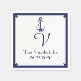 Nautical Anchor on Navy Wedding Serviette