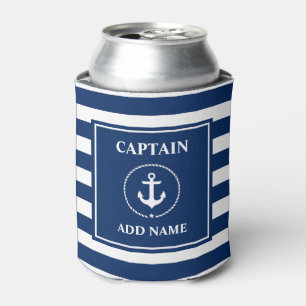 Nautical Anchor Rope Blue Strip Name Dosenkühler