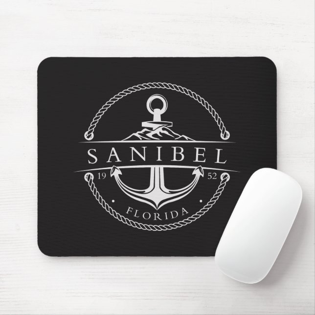 Nautical Anchor Sanibel Florida 1952 Mousepad (Mit Mouse)