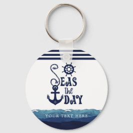 Nautical Anchor SEAS THE DANavy Personalisiert Schlüsselanhänger