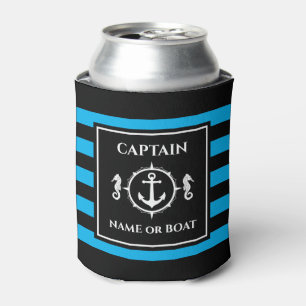 Nautical Anchor Seepferd Kapitän Name oder Bootbl Dosenkühler
