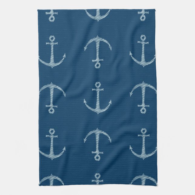 Nautical Anchor Segelschiff Küche Geschirr Handtuc Küchentuch (Vertikal)