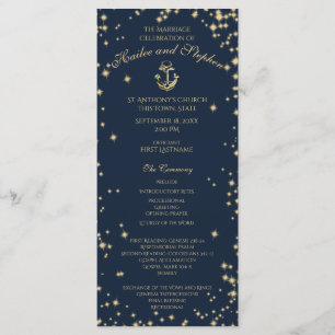 Nautical Anchor Starry Sky Navy Blue und Gold Programm