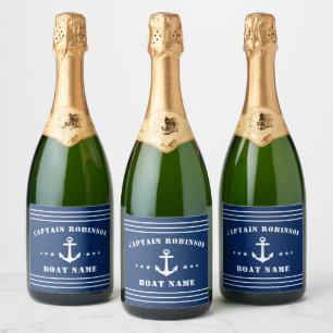 Nautical Anchor Stars Captain Name and Boat Navy