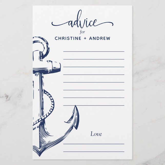 Nautical Anchor Wedding Advance (Vorderseite)