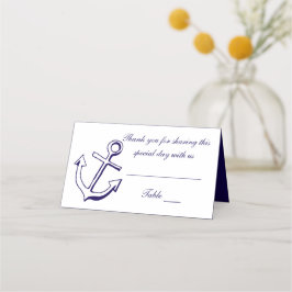 Nautical Anchor Wedding Danke Navy Blue Escort Platzkarte
