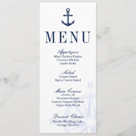 Nautical Anchor Wedding Menu Menükarte