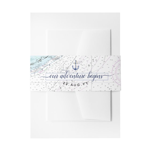 #Nautical Anchor #Wedding | South #Florida Einladungsbanderole (Vorderseite Beispiel)