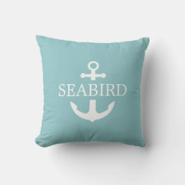 Nautical Anchor White & Aqua. Name des benutzerdef Kissen