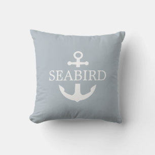 Nautical Anchor White & Dusty Blue. Bootsausfahrt. Kissen