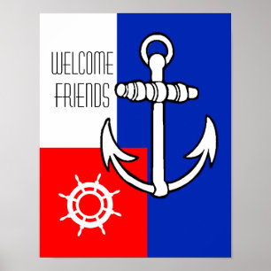 Nautical Anchor - Willkommen bei Freunden Poster