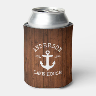 Nautical Anchor Wood Family Lake House Dosenkühler
