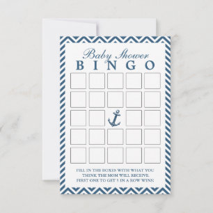 Nautical Anchor Zigzag Baby Duschkabine Bingo Kart