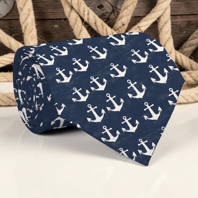 Nautical Anchors Custom Necktie Krawatte (Von Creator hochgeladen)