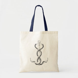 Nautical-Anker-Schlangen Tragetasche