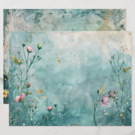 Nautical Aquamarin Blue Scrapbook Paper