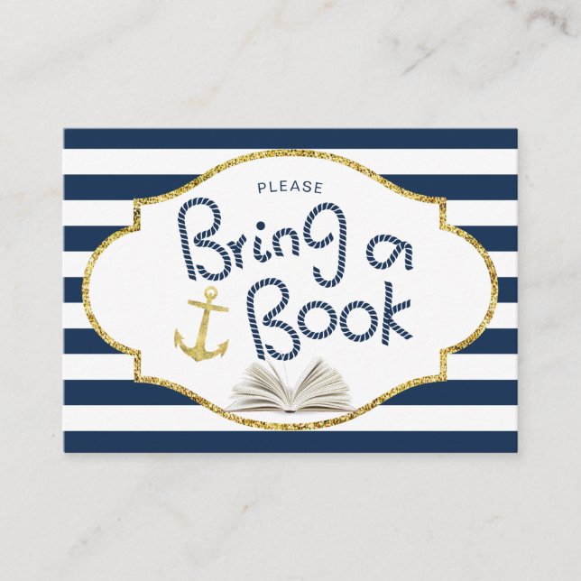 Nautical Baby Dusche bringen eine Bucheinlage mit Begleitkarte (Vorderseite)