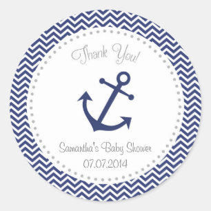 Nautical Baby Dusche Vielen Dank Sticker