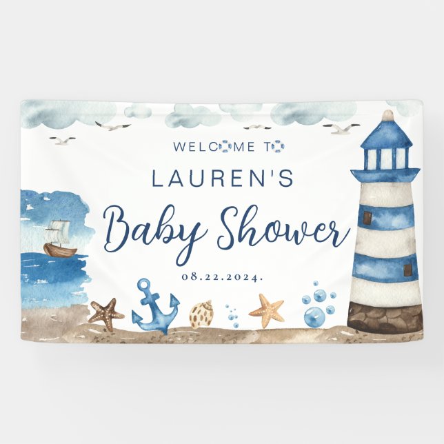 Nautical Baby Showbanner Banner (Horizontal)