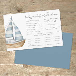 Nautical Baby Shower Addictive Predictions Card