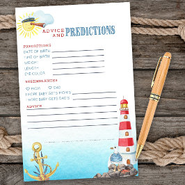 Nautical Baby Shower Advisor und Predictions Sheet