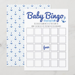 Nautical Baby Shower Bingo Einladung