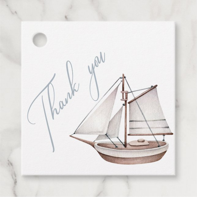 Nautical Baby Shower Danke, dass Sie Geschenkmarke Geschenkanhänger (Vorderseite)