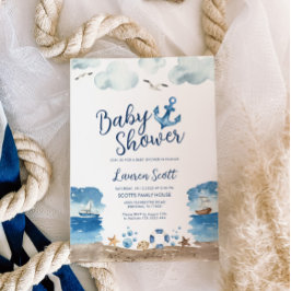 Nautical Baby Shower Einladung Wasserfarbe
